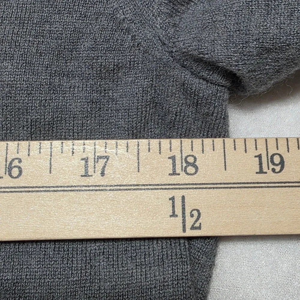 Banana Republic Mens Italian Merino Wool Quarter Zip Sweater Medium Grey Heather